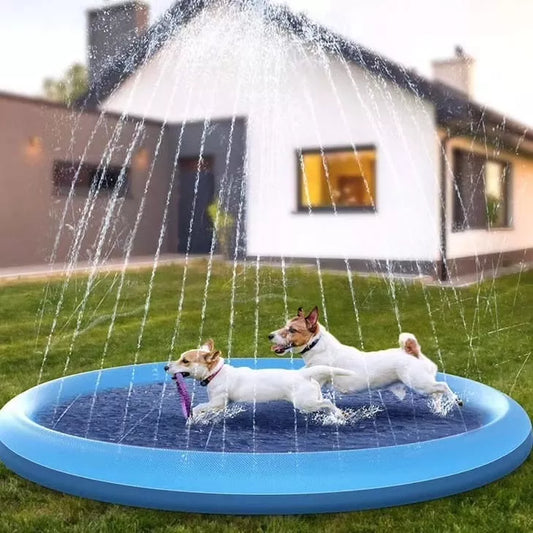 Alfombra rociador piscina para mascotas